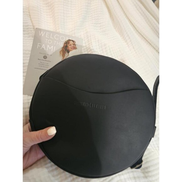 🆕Portland Leather Women Black Imported Goods Circle Handmade Crossbody Bag - Picture 1 of 8